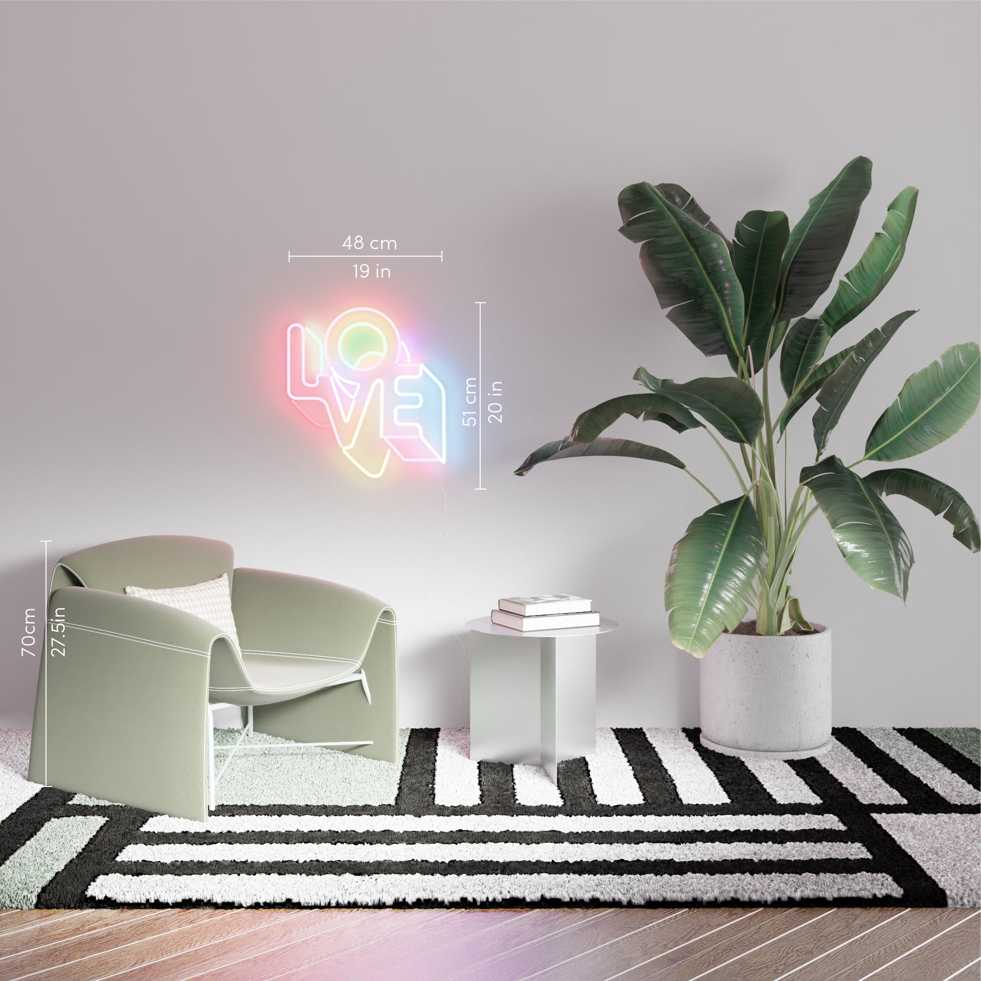 LO-VE by Yoni Alter, Zeichen aus Neon-LEDs